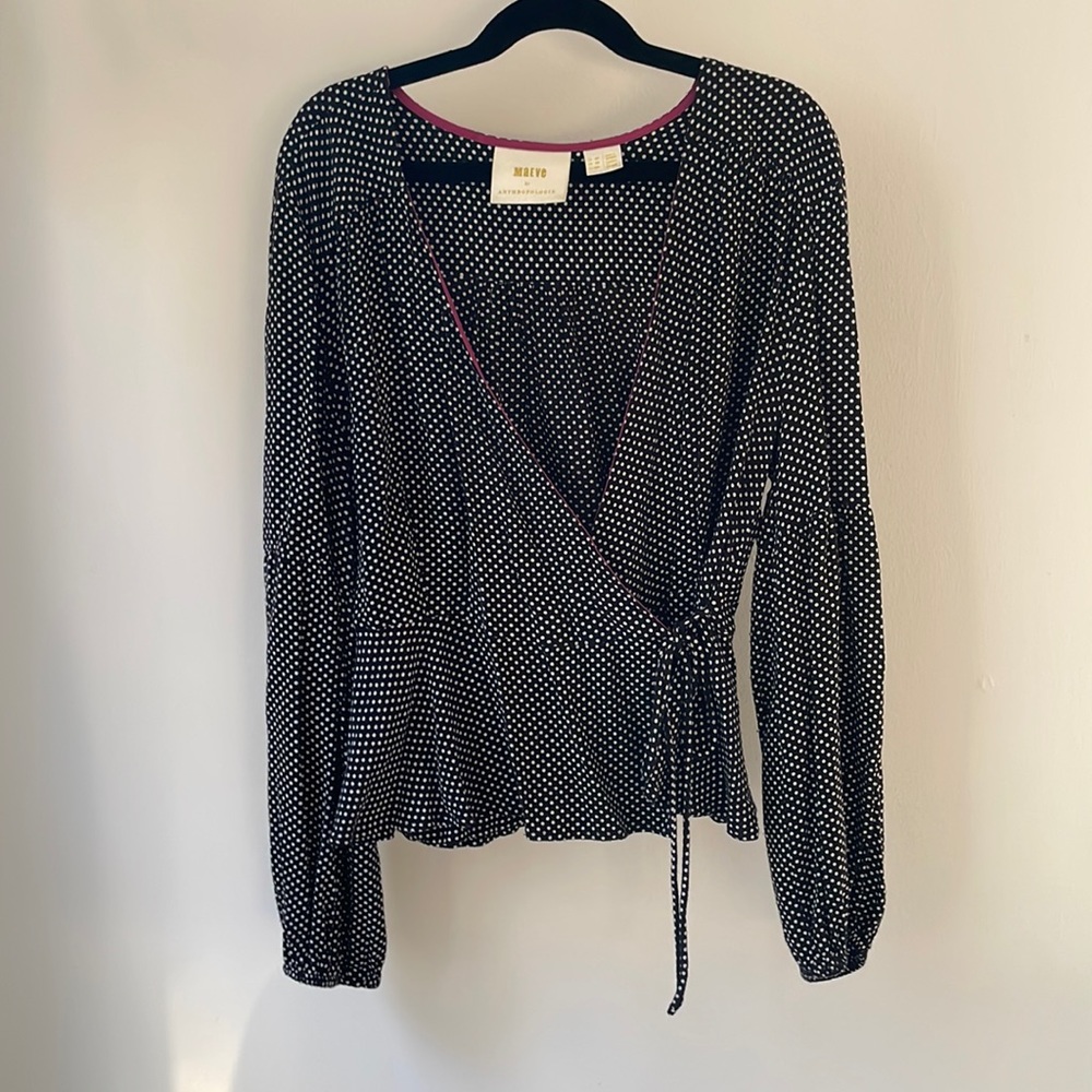 Polka Dot Wrap Top